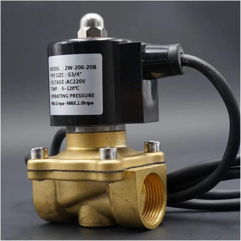 Waterproof Solenoid Valve for Water Lines, Normally Closed, IP68 Rated, A Solid Workhorse for Underwater Fountains, Aquariums, and Irrigation, Size Options From One Half Inch to Two Inches, Durable and Easy to Install, G3/4 brass body