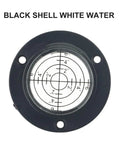 Micpointik 50x12mm Circular Bubble Level in black shell with clear water guide showing degree markings for precise leveling.
