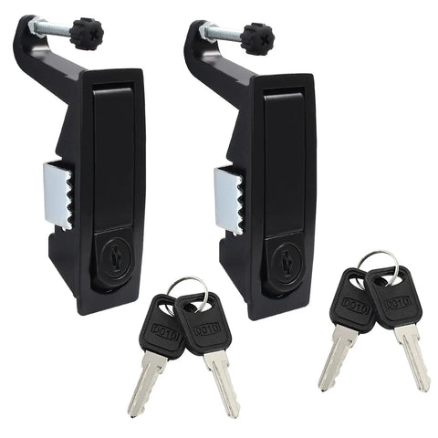Built Tough No Sweat Compression Latch Locks 2 Pack Black Zinc Alloy Cabinet Hardware Rust Proof Adjustable Strike Plate Smooth Operation Fastener For Toolboxes And Garage Projects