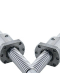Close-up of two SFU1610 Ball Screw With Ball Nut Right Hand Thread End Machined High Precision Linear Motion Rods 850mm C3 Grade