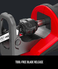 Close-up of V20 Cordless Reciprocating Saw Bare Tool With 1-Inch Stroke, 0-3,000 RPM Variable Speed Trigger, Tool-Free Blade Release.
