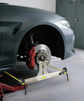 Garage Ready Heavy Duty Wheel Alignment Tool Kit with tape measures for cars trucks and SUVs stainless steel toe alignment tools in use
