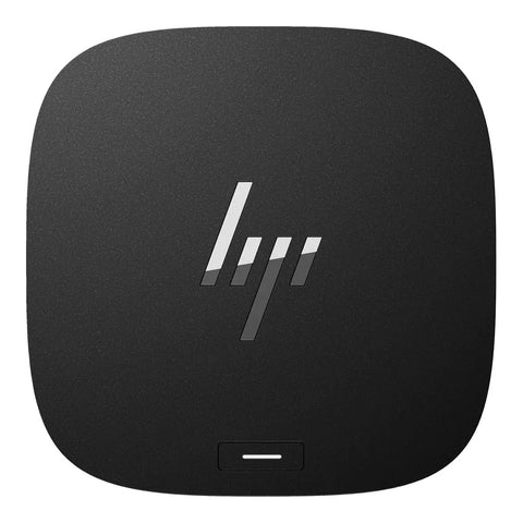 Thunderbolt G4 Docking Station With Built In Bluetooth Speaker And 120W Fast Charging top view showing sleek black design and logo.