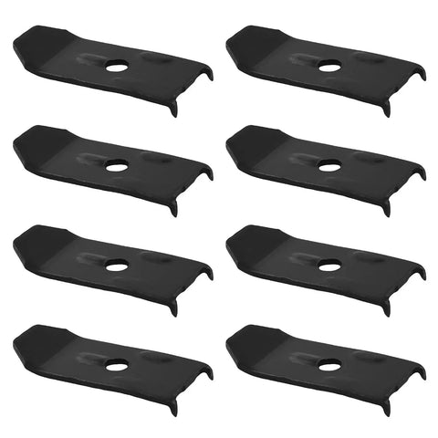 Set Of Twenty Black Iron Table Leveling Clips With Matching Screws Heavy Duty Furniture Stabilizers for wobbly tables, black iron material.