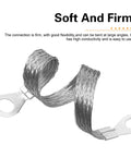 Badass Heavy Duty Flexible Braided Copper Engine Grounding Straps Five Pack, silver braided design with crimped terminals.