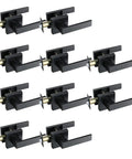 Pack Of 10 Solid Heavy Duty Square Door Levers In Zinc Alloy With Matte Black Finish, Reversible For Right And Left Hand