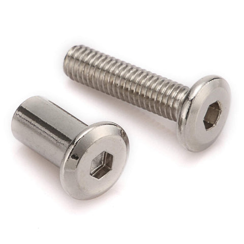 20 Pieces M6 Furniture Joint Connector Bolts And Cap Nut Kit For Cot Beds And Cribs With Hex Drive Socket Cap Screws 30mm Length