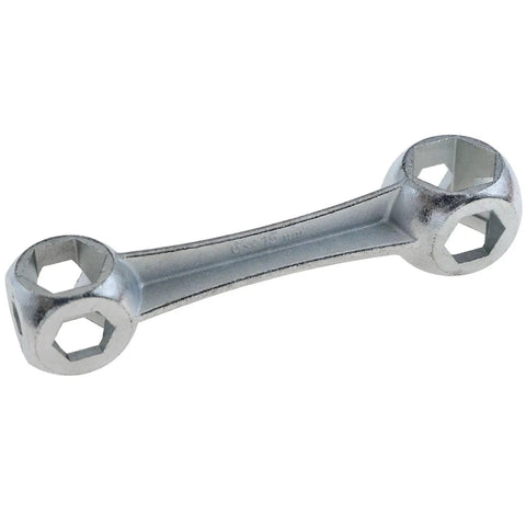Ten In One Bone Shaped Hex Wrench Kit For Bicycle Maintenance 6 To 15mm Zinc Alloy Wrench Set showing bone-shaped design