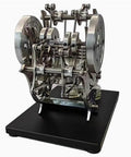 Dope DIY Stirling Engine Kit With Two Cylinder Dual Piston For Adults That Lets You Build A Hot Air External Stirling Engine Model, metal on black base