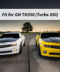 Two sports cars on a road fitting GM TH350, showcasing compatibility with Six Piece Speedometer Driven Gear Kit For GM Transmissions.