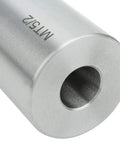 Close-up of ANKROYU MT5 to MT2 taper reducing drill sleeve adapter; high-speed steel, hollow bore