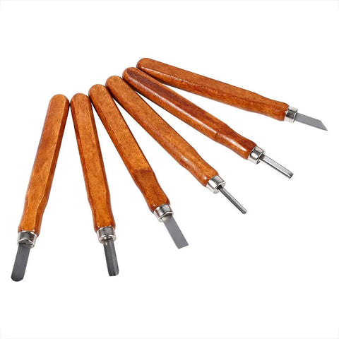Wood Carving Tools Set 6 Piece Chisel Kit With Hand Handles Pro Grade High Carbon Steel Blades DIY Sculpture Kit