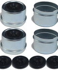 Heavy Duty Trailer Hub Dust Caps Set 1.98 Inch Fits 2000-3500 Lb EZ Lube and Standard Axles, 4 caps with rubber plugs