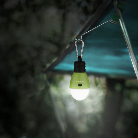 Rechargeable Camping Light hanging on tent with Clip Hook Portable Tent Lantern 3 Lighting Modes High Low Strobe LED Bulb Outdoor Use