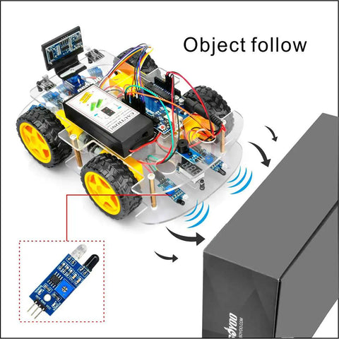10 Pack Infrared Obstacle Avoidance Sensor Modules For Arduino Raspberry Pi Smart Car Robots With IR Transmitters Receivers And Photoelectric Switches Great For Line Tracking And Auto Driving installed on robot