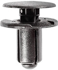 Ride Ready Black Nylon Bumper Cover Push Type Retainers 25 Pack Snap Rivet Clips With Knockout Fit front view of clip