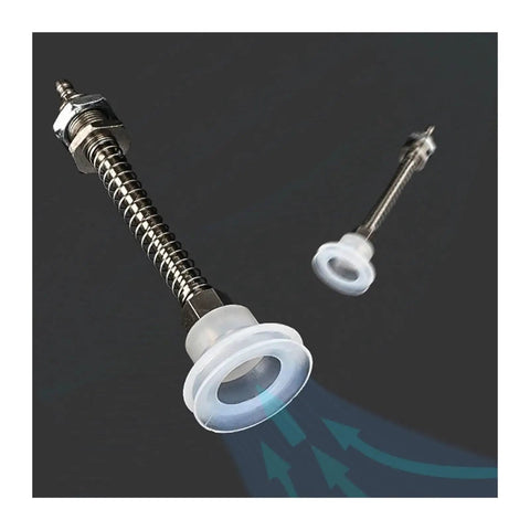 Heavy Duty Pneumatic Suction Cup Big Head With Silicone Nozzle 8mm Mounting Hole Double Layer Injection Molding visible. Metal spring arm.