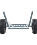 Beefed Up Heavy Duty Log Dolly With Tow Chain, 1500 Lb Capacity Firewood Cart, steel frame with rubber tires and tow chain.