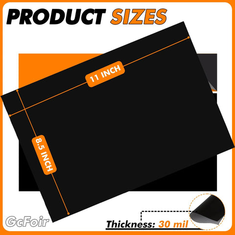Adhesive Magnetic Sheets 8.5 X 11 Inches, 50 Pack, 30 Mil Flexible Peel And Stick Magnets size illustration