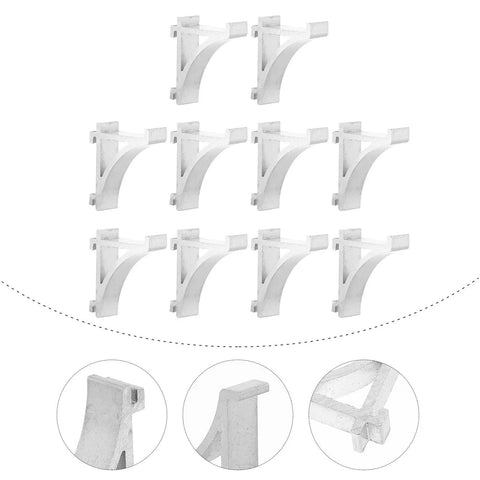 10 Pack Aluminum Freezer Shelf Clips Kit With Curved Dovetail Design, sturdy silver clamps for refrigerator and cooler shelves