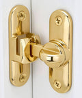 Gold 90/180 Degree Barn Door Latch With Right Angle Mount Zinc Alloy Flip Lock Installed on Door