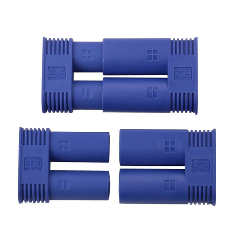 Blue connectors from EC5 Battery Connector Set 10 Pairs With 5.0mm Gold Plated Bullet Connectors Male And Female Shells For RC ESC LiPo Battery And Electric Motors Plug And Play High Conductivity Durable Gold Plated Contacts