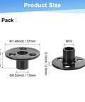 Premium Heavy Duty M10x17mm T Nuts, 5 Pack Black Zinc Plated Carbon Steel Tee Nuts With Round Base, side view with measurements.