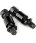 Close-up of black steel components for Front And Rear Brake Disc Adapter For Surron Light Bee X Segway X160 X260 Talaria Sting Universal Caliper Mounting Bracket For Electric Dirt Bikes Gives You Precise Alignment Strong Braking And Easy Bolt On Installation.