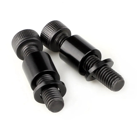 Close-up of black steel components for Front And Rear Brake Disc Adapter For Surron Light Bee X Segway X160 X260 Talaria Sting Universal Caliper Mounting Bracket For Electric Dirt Bikes Gives You Precise Alignment Strong Braking And Easy Bolt On Installation.
