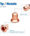 Copper tip from Miller Spectrum 375 Xtreme Plasma Cutter Pro Grade 176655 Electrodes 10 Pack And 176656 Tips 10 Pack Replacement Kit
