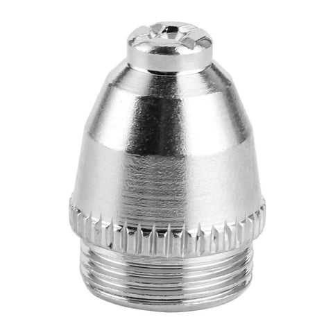 Heavy Duty 44 Piece Welding Torch Nozzle And Collet Guard Cap Replacement Kit With Premium Ceramic Steel Construction For Plasma Cutter AG60 SG55 Upgrades, silver nozzle with threading.