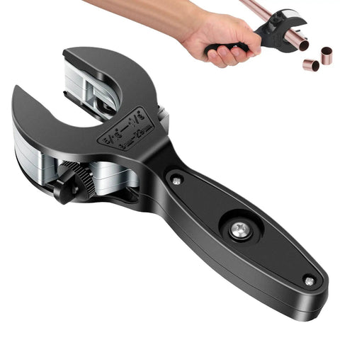 Ratchet Pipe Cutter Tool For Tight Spaces, A Real Workhorse For 5/16 To 1-1/8 Inch Copper, Aluminum, Brass, PVC, PEX And More, 2 In 1 Close Quarters Tube Cutter for tight spaces