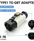 Type 1 to GBT EV Charging Adapter SAE J1772 to GBT Converter 32A with IP54 housing for stable charging.