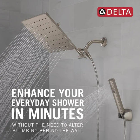 Top Shelf 10 Inch Square Raincan Shower Head With Handheld Duo In Slick Brushed Nickel Finish Packed With Spotshield Coating And Deadly Smooth High Output Rainfall Spray For A Serious Bathroom Upgrade