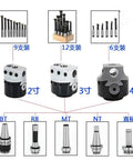 Premium One Piece Collet Chuck Holder For BT30 And R8 MT2 Tapers With F1 Boring Bar Adapter displayed with various taper adapters.