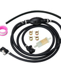 Marine Outboard Fuel Line Kit with Five Sixteenths Inch Ten Foot Hose Primer Bulb Quick Connectors Four Clamps and Fuel Filter