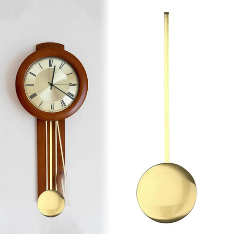 Metal Pendulum Replacement Part For Wall Clocks Vintage Style DIY Craft Supply 22cm gold metal pendulum next to wooden clock