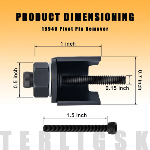Pivot Pin Remover Tool For Saginaw Tilt And Telescoping Steering Columns LIS19940 Compatible Pro Grade Heavy Duty Steel Build For Quick Pin Disassembly And Reliable Auto Shop Repairs On GM Ford Chrysler Jeep, dimensioned view