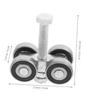 Heavy Duty Double Bearing Sliding Door Pulley Kit Built Tough To Roll Like Butter On Any Barn Door Track Or Closet Setup With Premium Stainless Steel Caster Wheels - 4 wheel stainless steel caster with bolt.