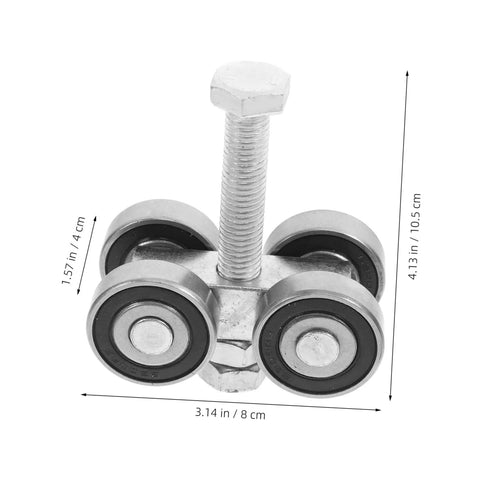 Heavy Duty Double Bearing Sliding Door Pulley Kit Built Tough To Roll Like Butter On Any Barn Door Track Or Closet Setup With Premium Stainless Steel Caster Wheels - 4 wheel stainless steel caster with bolt.