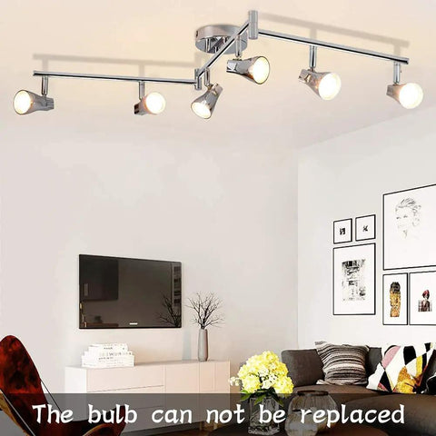 Four Light Track Lighting Kit Four Way Modern Flush Mount Ceiling And Wall Decorative Lamp With Fully Adjustable Heads in living room