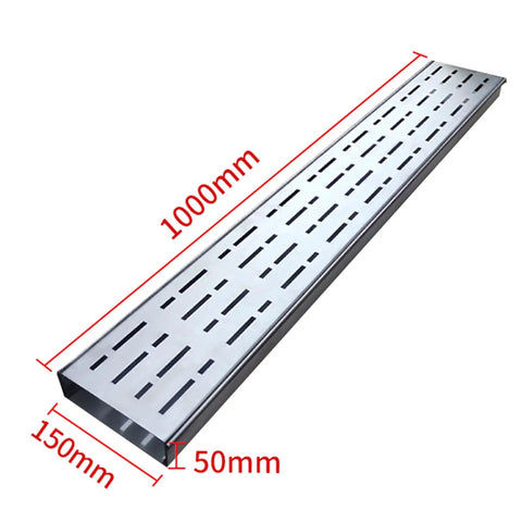 Pro Grade Trench Drain Kit With Removable Channel And Grates For Outdoor Yard Patio Deck Garden Lawn Pathway Drainage System Built To Last And Weatherproof Stainless Steel with dimensions 1000mm x 150mm x 50mm
