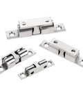 Heavy Duty Double Ball Spring Clip Sliding Door Lock And Gate Bolt Built Tough For Bulletproof Cabinet Latching with chrome finish parts