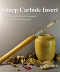 Shop Ready 16 Inch Parting Woodturning Tool With Carbide Grooving Blades For Wood Lathes Knocks It Right Through Dense Timber Like Daylight Heavy Duty Replacement Kit Includes Everything You Need, sharp carbide insert and wooden handle.