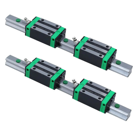 Two Rail HGR20 Linear Guide Kit With Four HGH20CA Carriage Blocks For DIY CNC And Automated Machines, 200mm Length, Pro Grade Sliding System For Smooth Motion