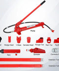 Aynuma One Ton Hydraulic Porta Power Kit, Heavy Duty Ram Jack With Pump and accessories for auto body repair and machinery maintenance.