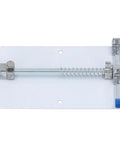 Heavy Duty Stainless Steel PCB Holder And Fixture Clamp for small circuit boards with adjustable clamps on a flat metal base.