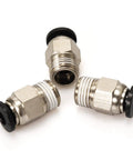 Go-To Pneumatic PC4-M10 Bowden Tube Fittings Straight Quick Connectors for E3D V6 Bowden Extruder PTFE Tube 4mm OD Ender-3 Ender-3 V2 CR-10 Compatible 1.75mm Filament Printers Pack of 10, metal fittings