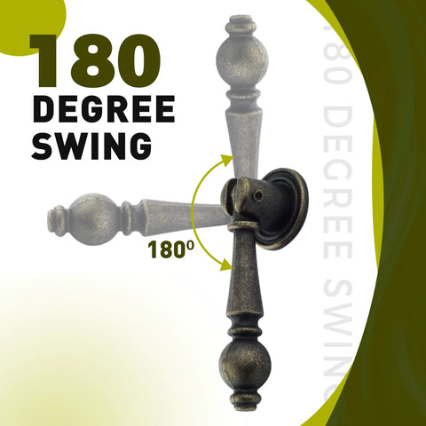180-degree swing feature of Vintage Cabinet Pulls 2 Pack Antique Bronze Pendant Handles for cabinets and drawers.