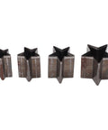 Leather Die Set For Cutting Pentagrams In Four Sizes with metal star-shaped punches
